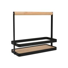 Estia Θήκη Οργάνωσης Bamboo Essentials Μεταλλικη Μαυρη 24x10,5x21,3 Εκ. Με Χερούλι