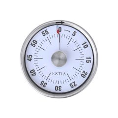 Estia Χρονομετρο Κουζινας Αναλογικο 60 Λεπτων Με Μαγνητη Inox