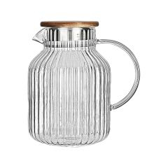 Estia Κανάτα Γυάλινη Allure 1300 ml Με Ξύλινο Καπάκι