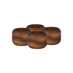 Estia Κρίκοι Πετσέτας Allure Ξύλινοι Σετ 4 Τμχ 5,5x4 Εκ.