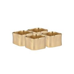 Estia Κρίκοι Πετσέτας Μεταλλικοί Χρυσοί Σετ 4 Τμχ 4,5x3 Εκ.