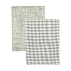 Estia Πετσέτες Κουζίνας Piccolo Βαμβακερές Γκρι Σετ 2 Τμχ 45x65 Εκ.