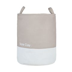 Estia Καλάθι Απλύτων Tone Lab Υφασμάτινο Ø35x50 Εκ. I Stone Clay