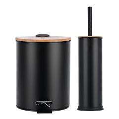 Estia Σετ Πιγκαλ & Χαρτοδοχειο Bamboo Essentials Μαυρο