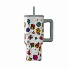 Estia Θερμός Straw Tumbler Xl Save The Aegean 900 ml Urban Vibes