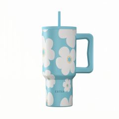 Estia Θερμός Straw Tumbler Xl Save The Aegean 900 ml Blue Daisy