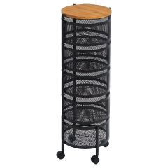 Estia Τρολεϊ Αποθηκευσης Bamboo Essentials Μεταλλικο Με 5 Συρταρια Μαυρο