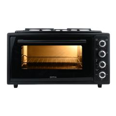 Estia Ηλεκτρικό Φουρνάκι Mastercook Compact 2950W 48Lt Με 3 Εστίες Και 4 Λειτουργίες Αντίστασης I Black