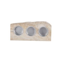 Estia Κηροπήγιο Για Ρεσώ 3 Θέσεων Fibra Ξύλινο Natural 19x9x2,5 Εκ.