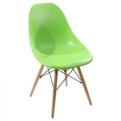 Inart Καρέκλα Πράσινη Πλαστική Με Ξύλινα Πόδια 46Χ44Χ80 Κωδικός: 3-50-340-0005