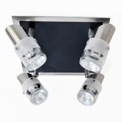 Sunlight Τετράφωτο Σποτ Μεταλλικό Νίκελ Ματ 22x22 Εκ. Hp-790B-04-840 