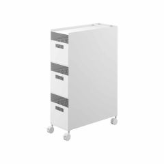 Yamazaki Τροχήλατη Ραφιέρα Οργάνωσης Με 3 Καλάθια Λευκή Tower 16,6x43x58