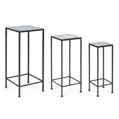 Bizzotto Erice Square Coffee Table Set3 28a - 28b - 68h; 23a - 23b - 57h; 18a - 18b - 51h