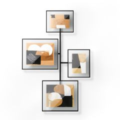 Umbra Κορνίζα Τοίχου Μεταλλική Μαύρη Σετ 4 Τμχ Flute 57x99