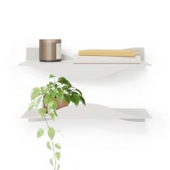 Umbra Ράφια Τοίχου Μεταλλικά Κρεμ Σετ 2 Τμχ Surf 43x18x10