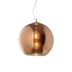 IDEAL LUX ΦΩΤΙΣΤΙΚΟ ΟΡΟΦΗΣ ΓΥΑΛΙΝΟ ΧΑΛΚΙΝΟ Ø40 NEMO SP1 111919