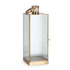 Bizzotto Tehri Φανάρι Αλουμινίου Χρυσό 14x15x39 Εκ.
