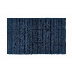Zone Denmark Πατάκι Μπάνιου Βαμβακερό 80x50 - Tiles Dark Blue