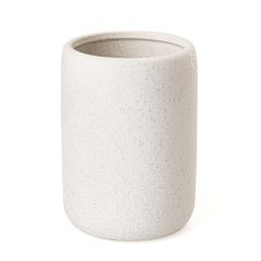 AWD Interior Ποτήρι Οδοντόβουρτσας Bonita Stoneware Λευκό Φ7.8X11.8Cm 360Ml Awd02191913