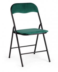 Bizzotto Amal Πτυσσόμενη Καρέκλα Βελούδινη Πράσινη 43,5x43,5x79