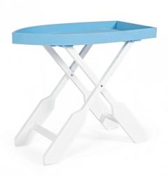 Bizzotto Gozzo Βοηθητικό Τραπέζι Ξύλινο Λευκό/Γαλάζιο 76x40x66