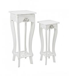 Bizzotto Blanc S/2 Ανθοστήλες Ξύλινες Λευκές 30x30x78 Κωδικός: 0744181