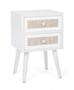 Bizzotto Montiel Κομοδίνο Ξύλινο Λευκό 37x31,5x56