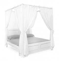 Bizzotto Colette Διπλό Κρεβάτι Ξύλινο Αντικέ Λευκό 175x209x210