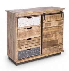 Bizzotto Tudor Ντουλάπι Ξύλινο Mango Με 4 Συρτάρια 90x35x85 Κωδικός: 0745461