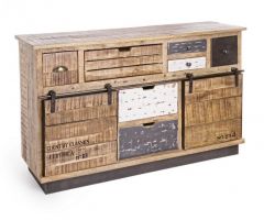 Bizzotto Tudor Μπουφές Ξύλινος Mango Με Συρτάρια 125x37x80 Κωδικός: 0745462