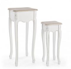 Bizzotto Justine S/2 Ανθοστήλη Λευκή/Μπεζ 36x36x80 Κωδικός: 0745826