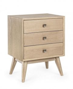 Bizzotto Alannis Κομοδίνο Ξύλινο Μπεζ 48x35x66
