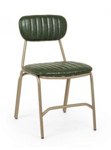 Bizzotto Addy Καρέκλα Μεταλλική/Pu Πράσινη 44x55x75