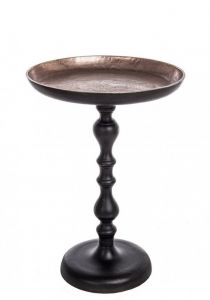 Bizzotto Tahir Βοηθητικό Τραπέζι Αλουμινίου Αντικέ Μπρονζέ/Μαύρο 39x39x57