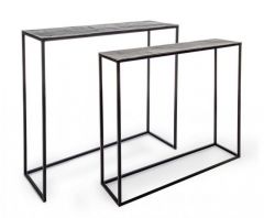 Bizzotto Tahir Κονσόλα Μεταλλική Μαύρη/Ασημί Σετ 2 Τμχ 100x29x82