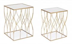 Bizzotto Elenor Βοηθητικό Τραπέζι Μεταλλικό Χρυσό Σετ 2 Τμχ 41x41x56