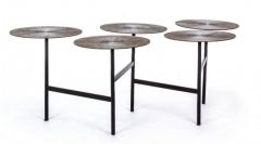 Bizzotto Kalindi Πτυσσόμενο Τραπέζι Σαλονιού Μεταλλικό Αντικέ Μπρονζέ 17x42