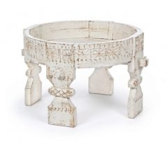 Bizzotto Yasir Βοηθητικό Τραπέζι Ξύλινο Αντικέ Λευκό 50x50x35