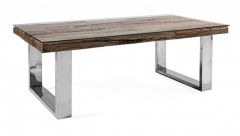 Bizzotto Stanton Τραπέζι Σαλονιού Καρυδί/Χρώμιο 110x60x40