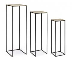 Bizzotto Amira Ανθοστήλη Μεταλλική Χρυσή Σετ 3 Τμχ 35x35x115