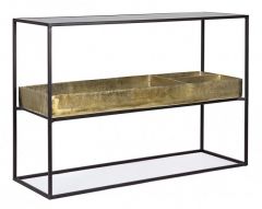 Bizzotto Mavila Κονσόλα Γυάλινη/Μεταλλική Μαύρη/Χρυσή 117x40x85