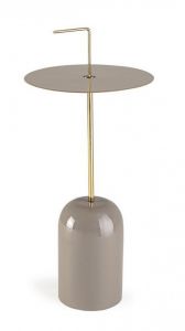 Bizzotto Tulasi Βοηθητικό Τραπέζι Μεταλλικό Γκρι Καφέ Ø30x67