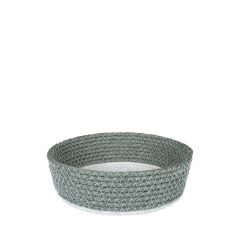 Espiel Καλάθι Από Συνθετικό Ρατάν Χακί/Λευκό Φ18x6 Εκ. FEX103