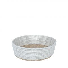 Espiel Καλάθι Από Συνθετικό Ρατάν Λευκό/Natural Φ20x6 Εκ. Κωδικός: FEX106