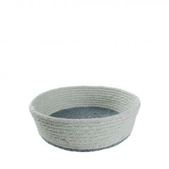 Espiel Καλάθι Από Συνθετικό Ρατάν Γαλάζιο/Λευκό Φ20x6 Εκ. Κωδικός: FEX108