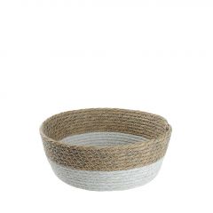 Espiel Καλάθι Από Συνθετικό Ρατάν Natural/Λευκό Φ18x6 Εκ. Κωδικός: FEX110