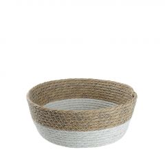 Espiel Καλάθι Από Συνθετικό Ρατάν Natural/Λευκό Φ24x6 Εκ. Κωδικός: FEX111