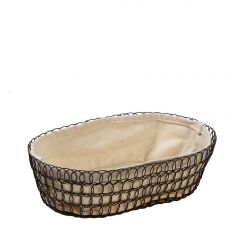 Espiel Ψωμιέρα Μεταλλική/Υφασμάτινη Μπεζ/Μαύρη 32x23x10 Κωδικός: TAK309