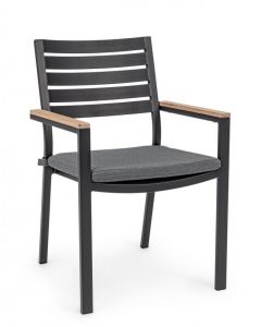 Bizzotto Belmar Καρέκλα Εξωτερικού Χώρου Ανθρακί 60x58x88,5