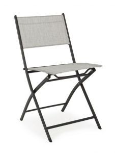 Bizzotto Martinez Πτυσσόμενη Καρέκλα Μεταλλική Μαύρη/Γκρι 46x58x80